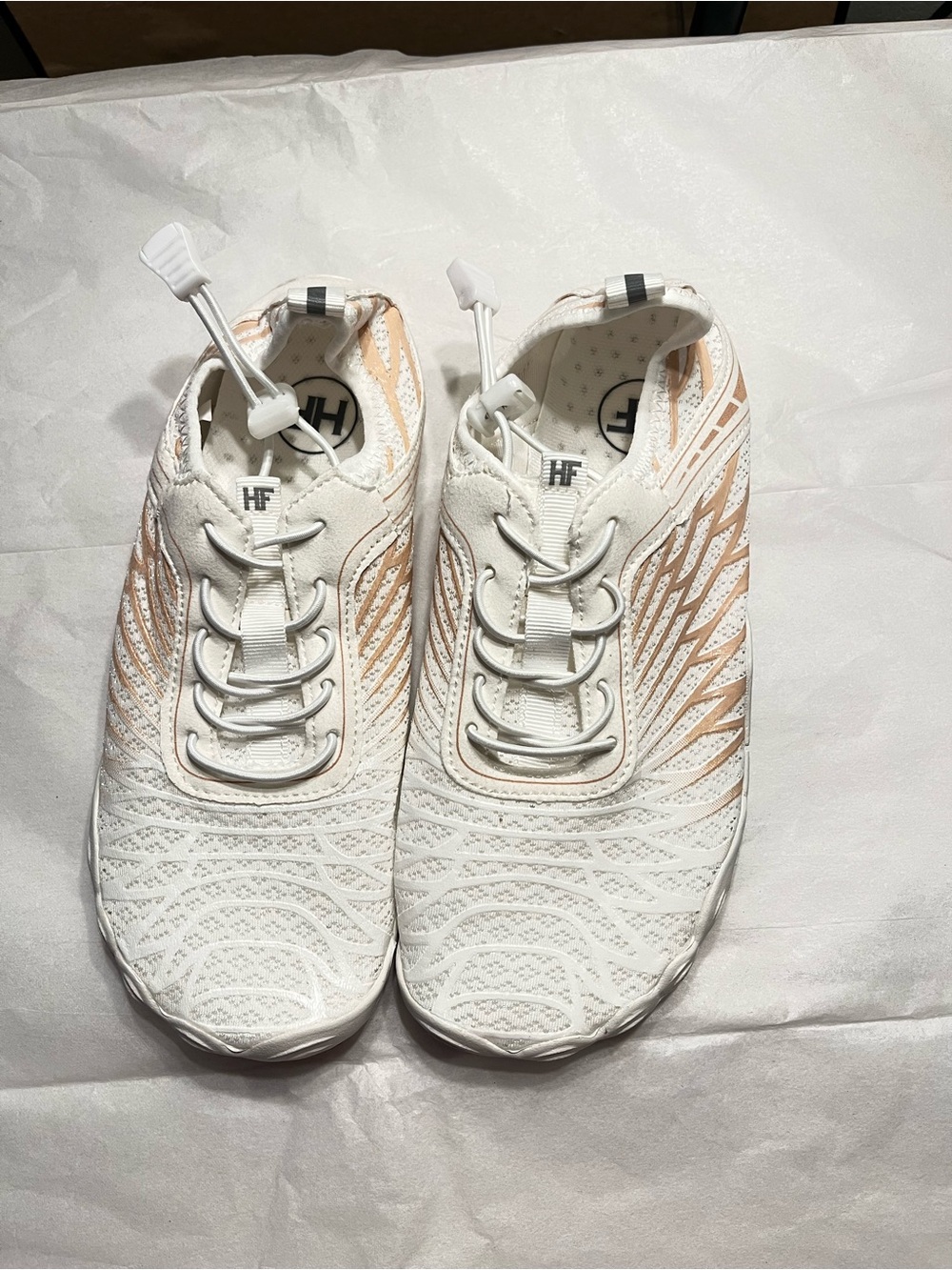 HF White and Nude Athletic Sneakers